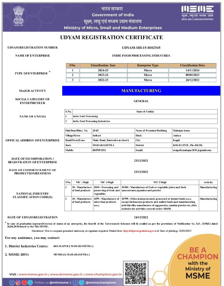 Udyam Certificate