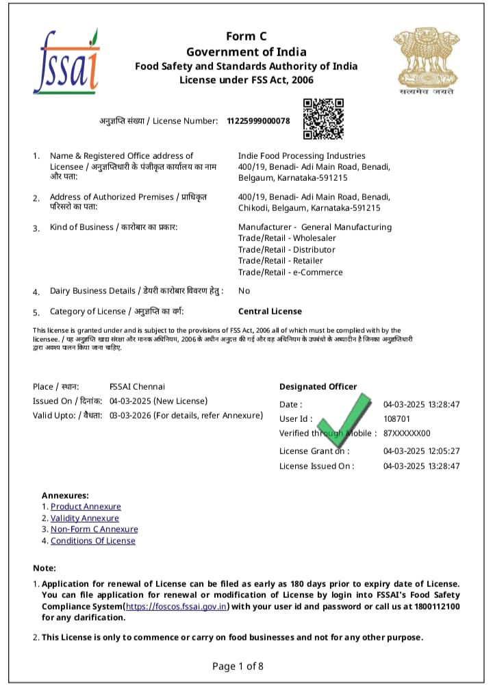FSSAI Certificate